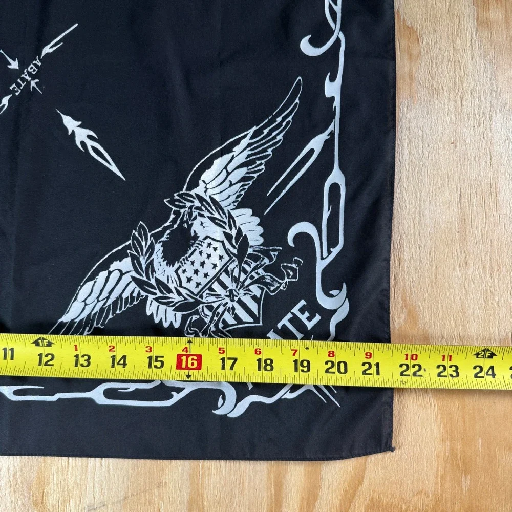 Vintage 1984 ABATE FTW Biker Bandana Black Eagle Graphic‎ Motorcycle Scarf